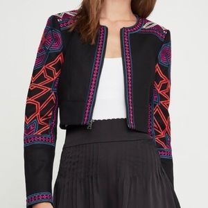 BCBG Embroidered Cropped Jacket